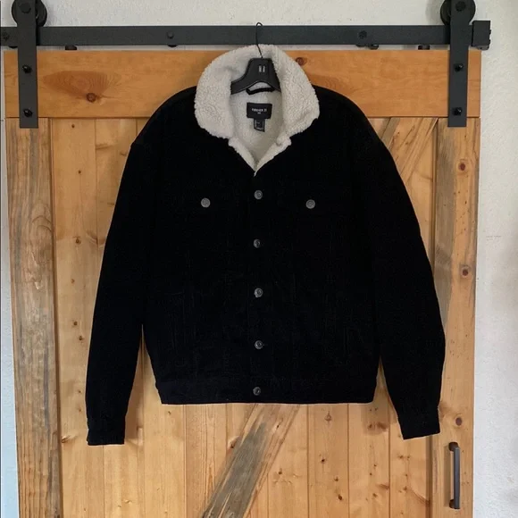 Forever 21 Black Sherpa-Lined Jacket - Picture 1 of 5
